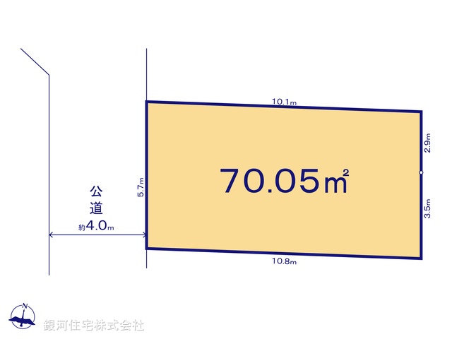 G00396996 東京都国分寺市本町４丁目 土地 7248万円【区画図】