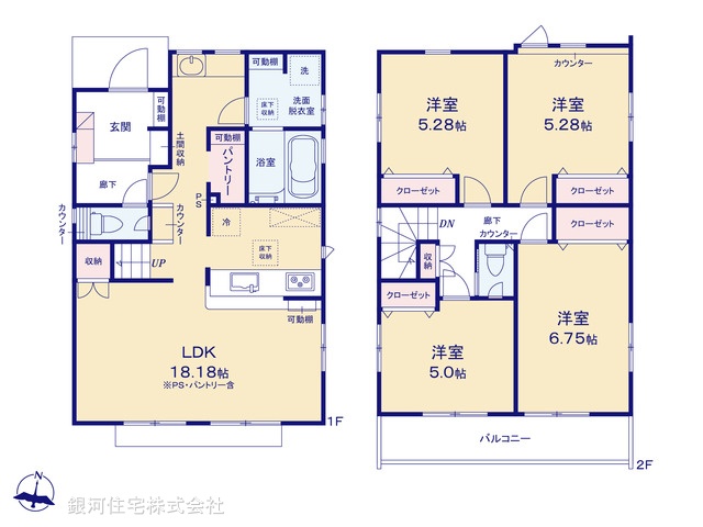 G00397031 神奈川県茅ヶ崎市東海岸南６丁目 新築一戸建て 6780万円【間取図】