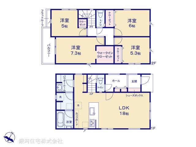 G00397100 東京都町田市金井１丁目 新築一戸建て 5480万円【間取図】