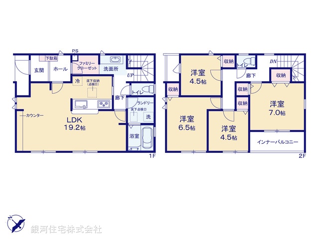 G00397185 千葉県千葉市中央区仁戸名町 新築一戸建て 3790万円【間取図】