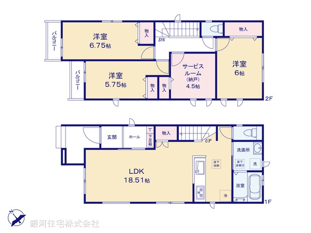 G00397199 千葉県市川市柏井町１丁目 新築一戸建て 3690万円【間取図】