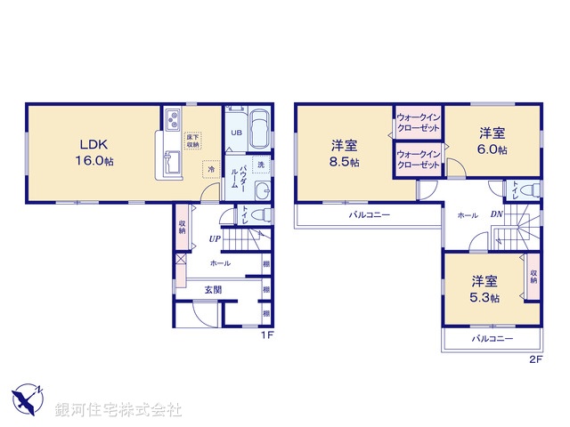 G00397225 埼玉県北葛飾郡松伏町大字松伏 新築一戸建て 3180万円【間取図】