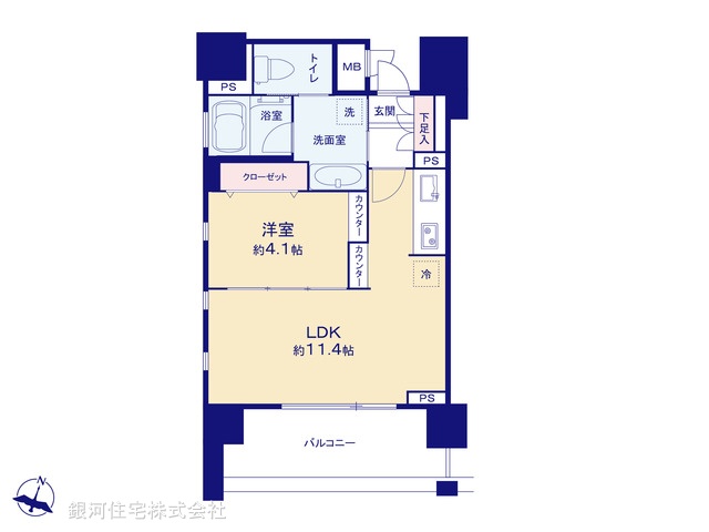 G00397236 東京都渋谷区幡ヶ谷２丁目 中古マンション 6990万円【間取図】