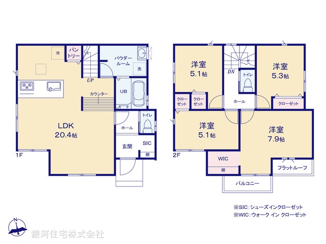 G00397243 神奈川県横浜市保土ヶ谷区仏向町 新築一戸建て 5290万円【間取図】