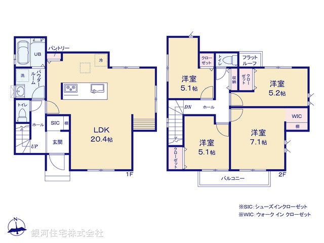 G00397247 神奈川県横浜市保土ヶ谷区仏向町 新築一戸建て 5290万円【間取図】