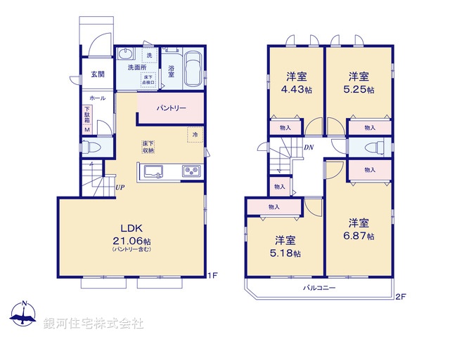 G00397318 東京都三鷹市大沢３丁目 新築一戸建て 6590万円【間取図】