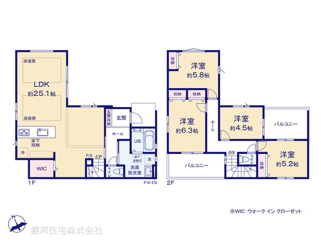G00397323 千葉県習志野市新栄２丁目 新築一戸建て 5998万円【間取図】