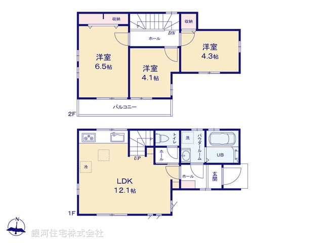 G00397350 東京都小平市学園西町３丁目 新築一戸建て 4780万円【間取図】