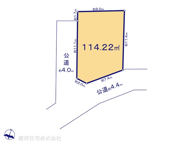 G00397355 神奈川県川崎市宮前区野川本町１丁目 土地 3480万円【区画図】