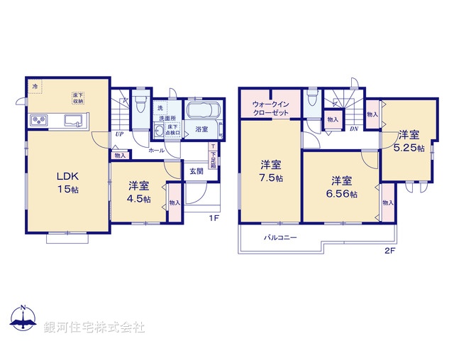 G00397402 千葉県流山市大字平方 新築一戸建て 3490万円【間取図】