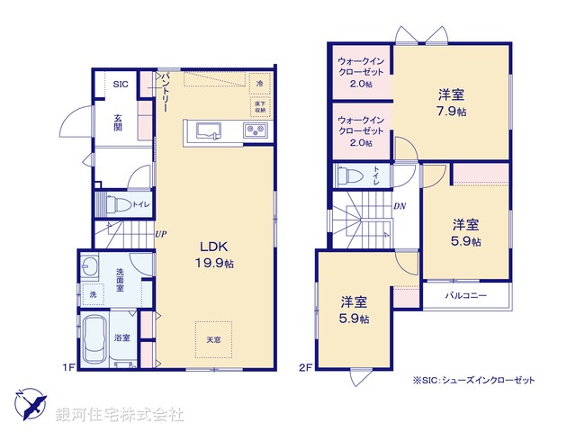 G00397435 千葉県千葉市美浜区高洲１丁目 新築一戸建て 5780万円【間取図】
