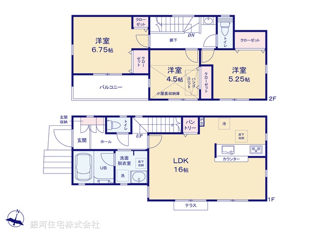 G00397487 神奈川県横浜市中区西之谷町 新築一戸建て 5980万円【間取図】