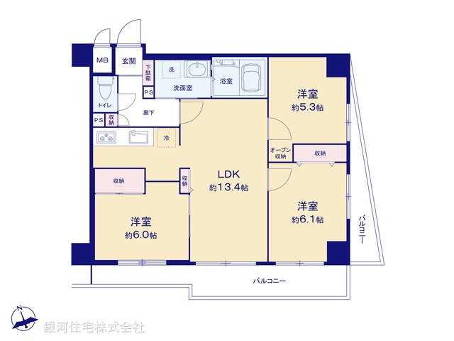G00397492 東京都板橋区東新町１丁目 中古マンション 6980万円【間取図】