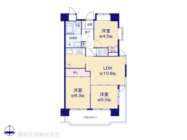 G00397563 埼玉県川口市並木１丁目 中古マンション 3699万円【間取図】