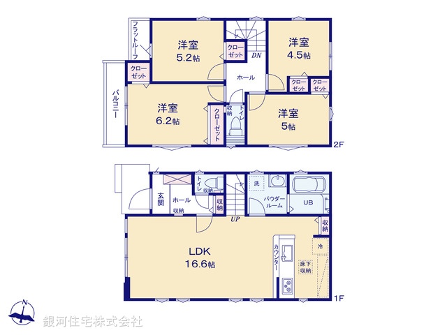 G00397649 東京都日野市南平５丁目 新築一戸建て 4999万円【間取図】