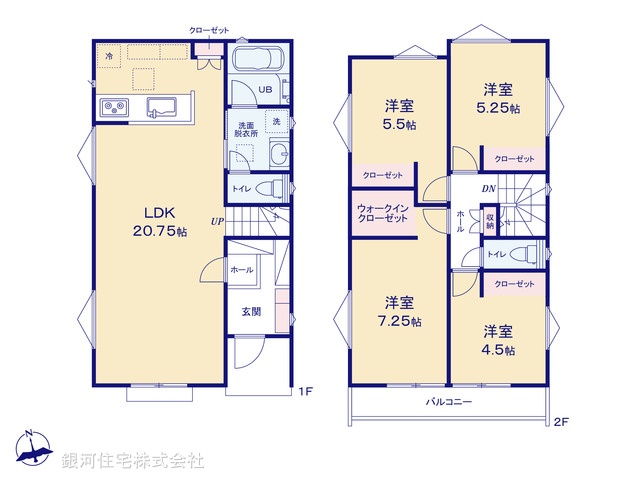 G00397778 東京都日野市大坂上３丁目 新築一戸建て 5980万円【間取図】