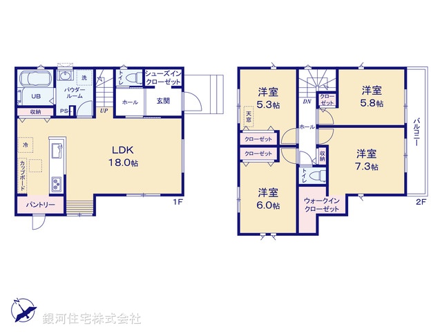 G00397826 神奈川県相模原市緑区橋本７丁目 新築一戸建て 5890万円【間取図】