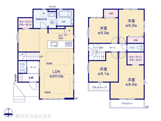 G00397857 神奈川県横浜市金沢区富岡西１丁目 新築一戸建て 5299万円【間取図】