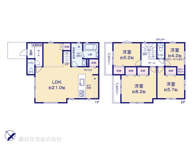 G00397886 東京都昭島市拝島町４丁目 新築一戸建て 4299万円【間取図】