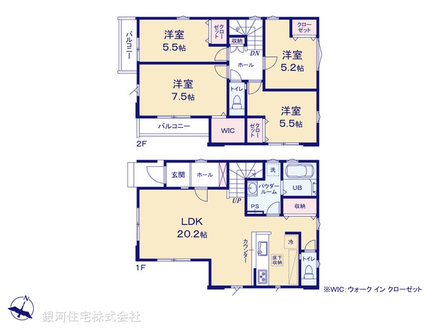 G00397995 東京都東村山市青葉町３丁目 新築一戸建て 4999万円【間取図】