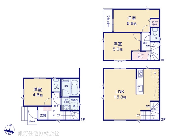G00398008 神奈川県横浜市鶴見区平安町１丁目 新築一戸建て 4890万円【間取図】