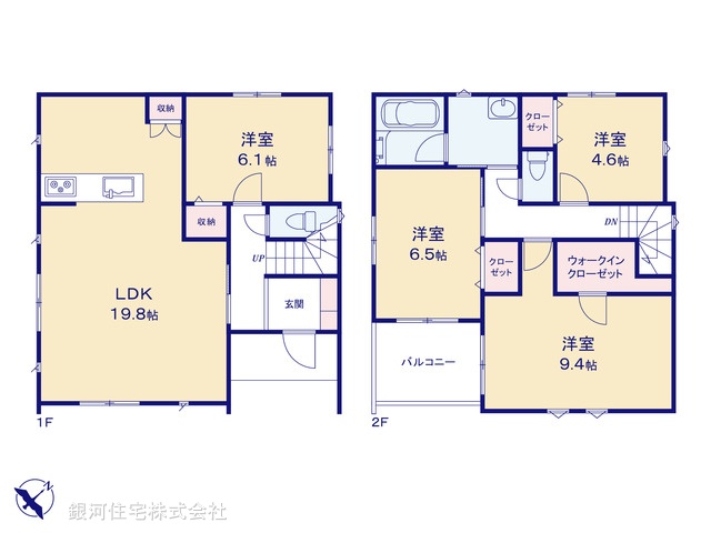 G00398044 埼玉県越谷市大字大房 新築一戸建て 4280万円【間取図】