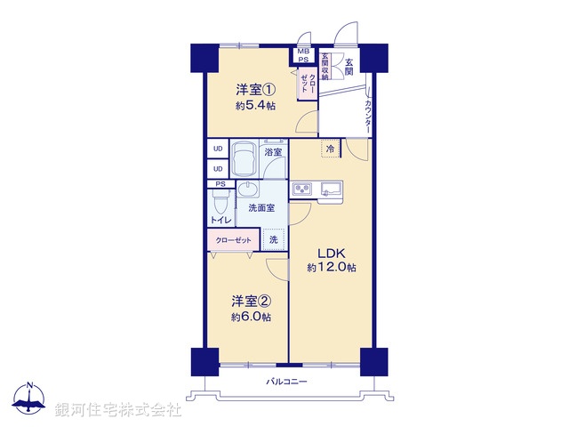 G00398060 東京都練馬区中村北１丁目 中古マンション 5190万円【間取図】