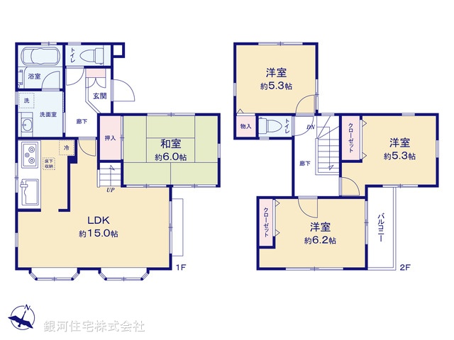 G00398082 神奈川県横浜市旭区白根２丁目 中古一戸建て 3999万円【間取図】