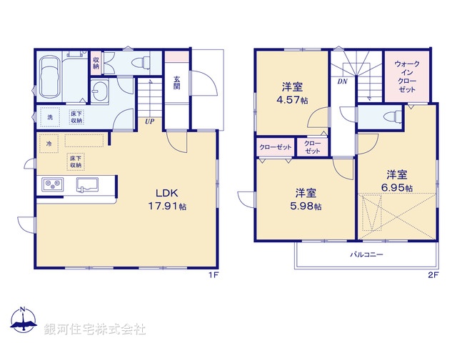 G00398094 東京都世田谷区給田５丁目 新築一戸建て 7180万円【間取図】