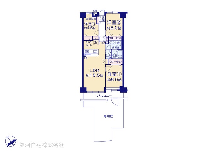 G00398122 埼玉県さいたま市南区四谷２丁目 中古マンション 3690万円【間取図】