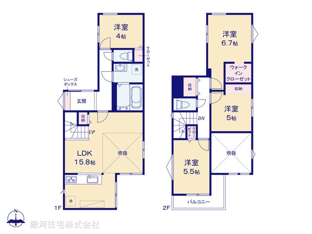 G00398254 千葉県柏市西原１丁目 新築一戸建て 4180万円【間取図】