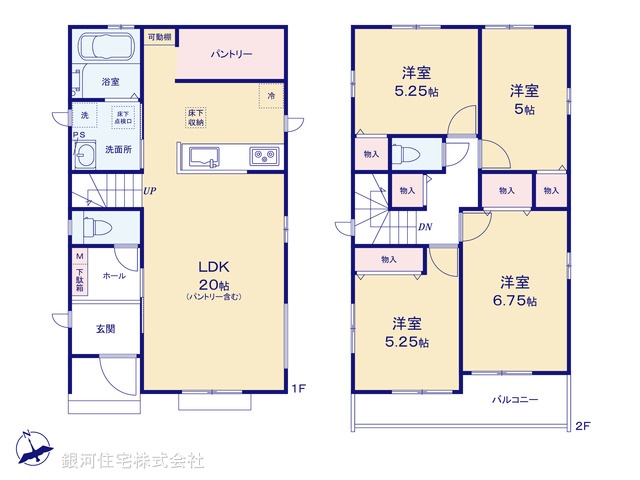 G00398314 千葉県船橋市海神４丁目 新築一戸建て 6790万円【間取図】
