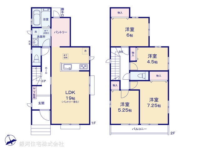 G00398315 千葉県船橋市海神４丁目 新築一戸建て 7190万円【間取図】