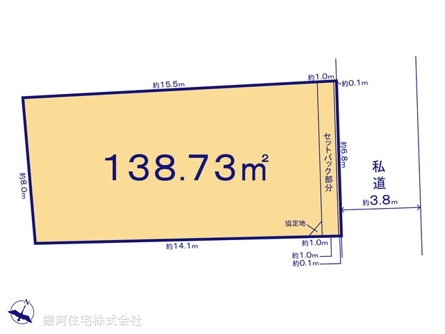 G00398345 千葉県市川市中山２丁目 土地 4490万円【区画図】