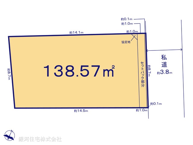 G00398346 千葉県市川市中山２丁目 土地 4490万円【区画図】