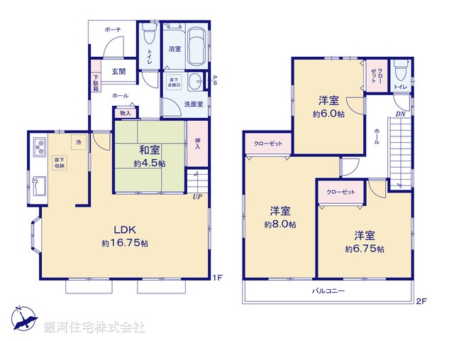 G00398355 千葉県松戸市高塚新田 中古一戸建て 3480万円【間取図】