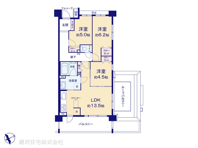 G00398417 千葉県船橋市葛飾町２丁目 中古マンション 6499万円【間取図】