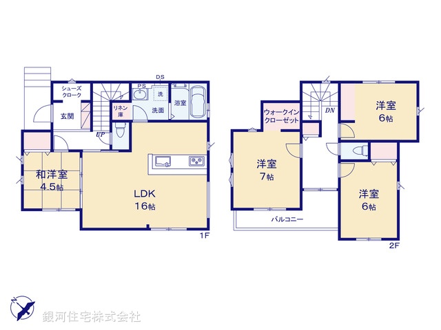 G00398440 千葉県船橋市高根台１丁目 新築一戸建て 4890万円【間取図】