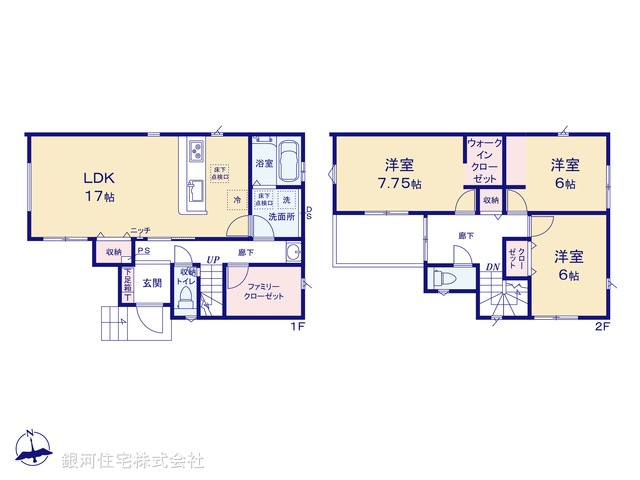 G00398470 千葉県松戸市小金清志町２丁目 新築一戸建て 4390万円【間取図】