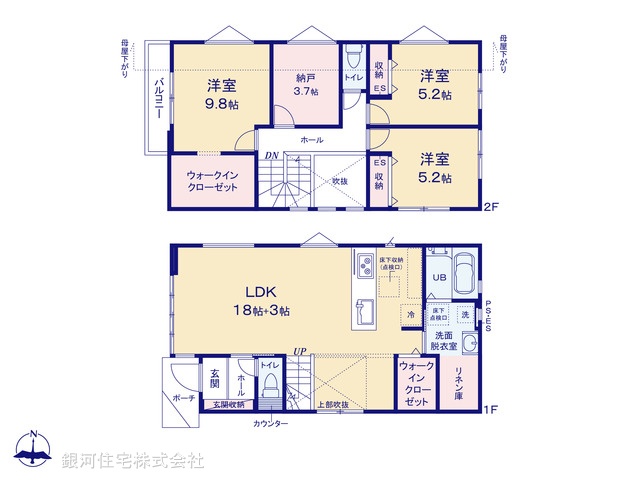 G00398495 千葉県八千代市下市場１丁目 新築一戸建て 4699万円【間取図】