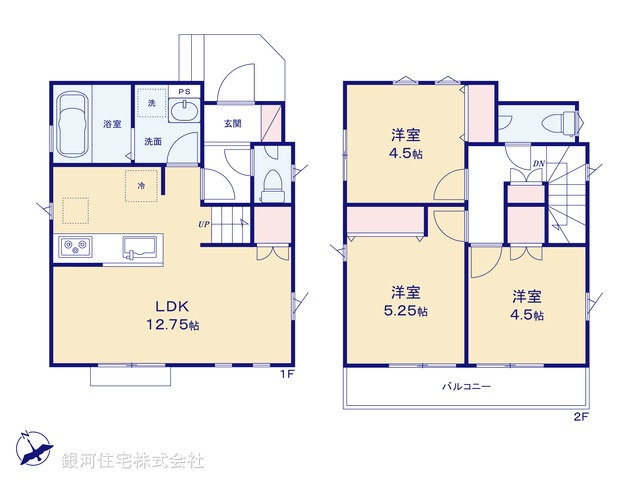 G00398516 東京都東久留米市神宝町１丁目 新築一戸建て 3980万円【間取図】