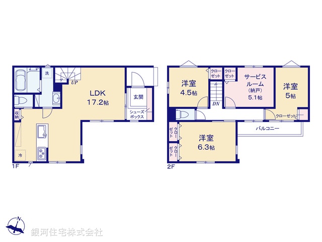 G00398578 東京都西東京市下保谷２丁目 新築一戸建て 6180万円【間取図】