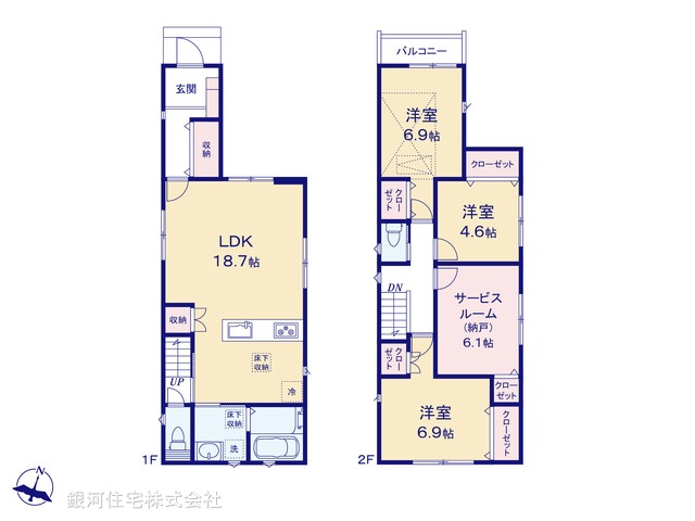 G00398595 埼玉県さいたま市北区東大成町１丁目 新築一戸建て 5480万円【間取図】