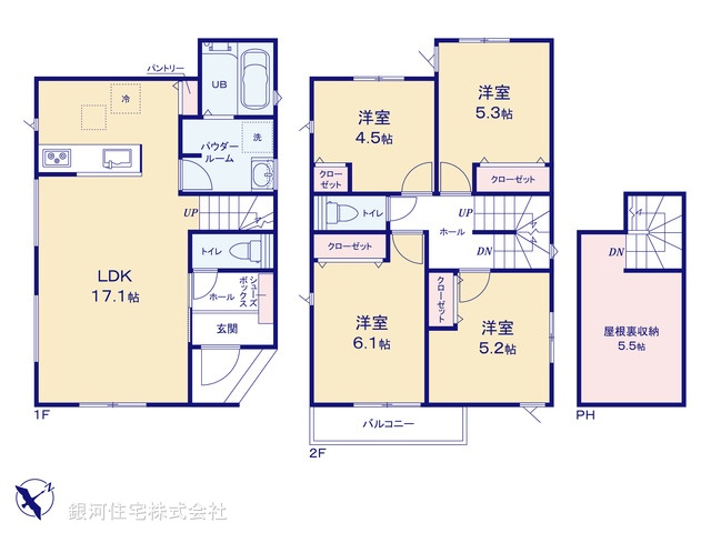 G00398636 神奈川県横浜市旭区市沢町 新築一戸建て 4790万円【間取図】