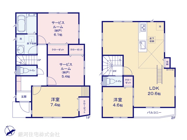 G00398654 千葉県船橋市海神５丁目 新築一戸建て 5580万円【間取図】