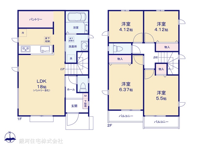 G00398774 東京都小平市鈴木町１丁目 新築一戸建て 5690万円【間取図】