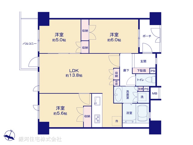 G00398819 東京都世田谷区松原３丁目 中古マンション 1億3500万円【間取図】