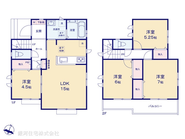 G00398829 東京都国立市谷保７丁目 新築一戸建て 5990万円【間取図】