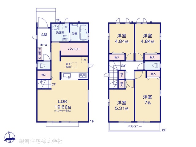 G00398839 東京都小金井市貫井南町４丁目 新築一戸建て 6490万円【間取図】