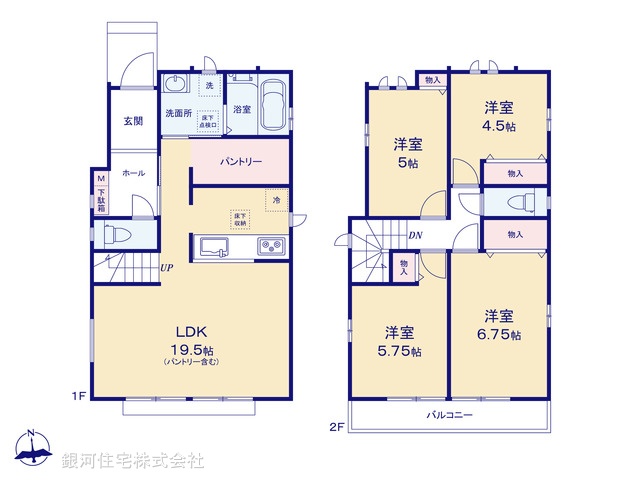 G00398840 東京都小金井市貫井南町４丁目 新築一戸建て 6690万円【間取図】